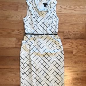 White House Black Market White and Black Dress